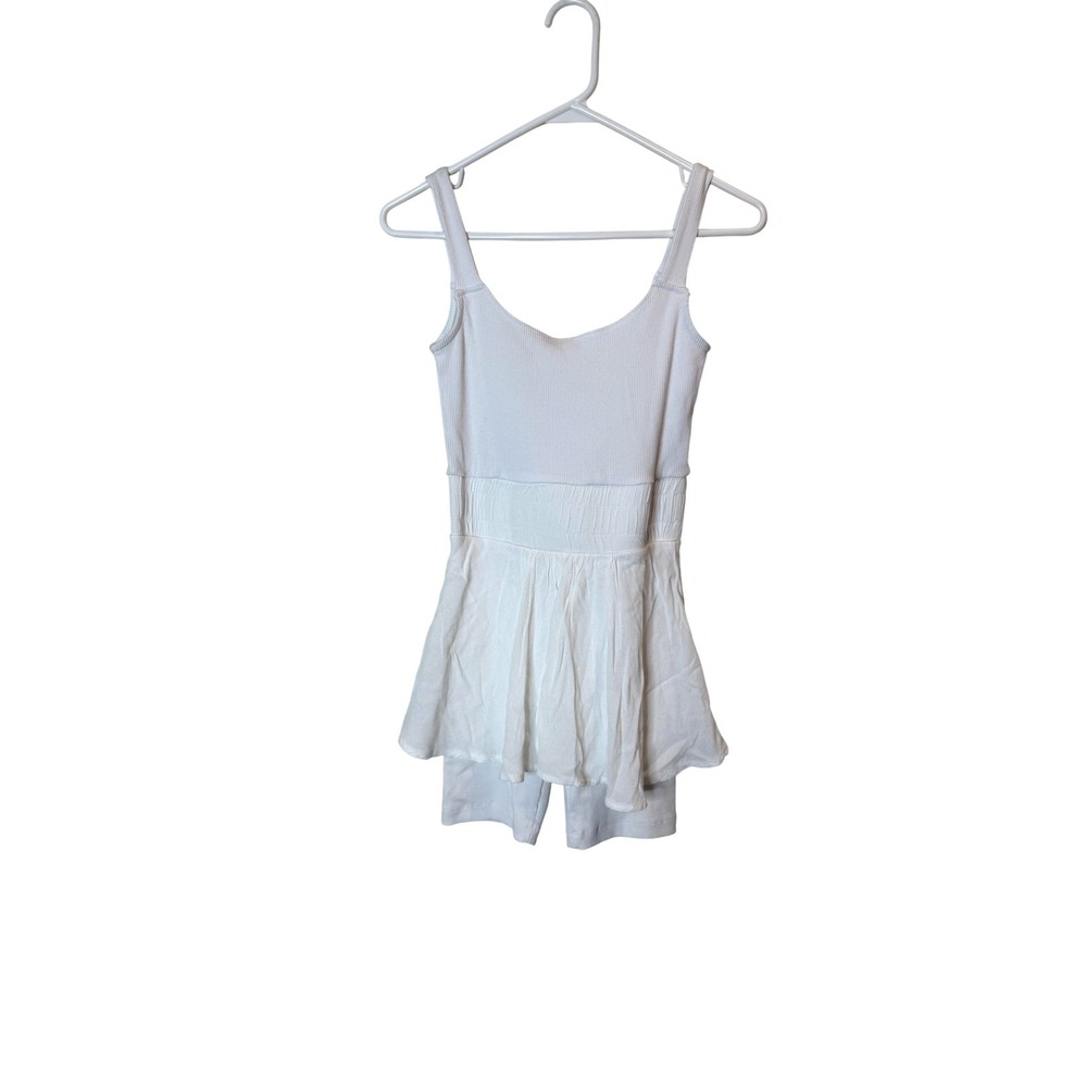 FP Movement Running Dress Womens White‎ Built-In Shorts Athletic Tennis Ribbed